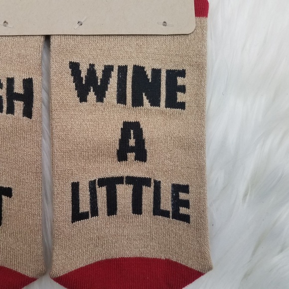 Wine a Little Laugh a Lot Novelty Gift Socks - Picture 2 of 4